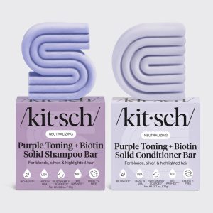 Purple Toning Shampoo & Conditioner Bar Combo for Color-Treated & Grey Hair